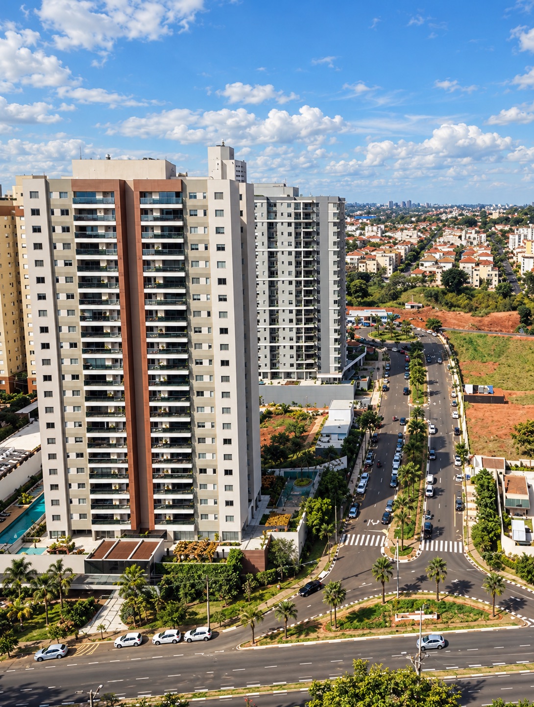 Torres residenciais em vista aérea de Rio Preto